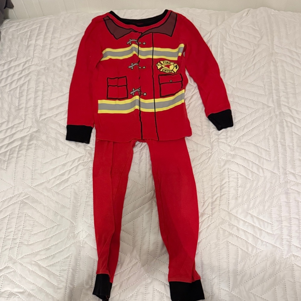 Old Navy Red Firefighter Kids Pajama Set
